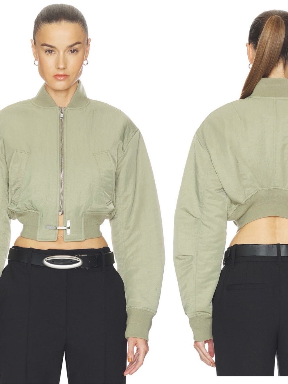 HAELO Cropped Bomber Jacket